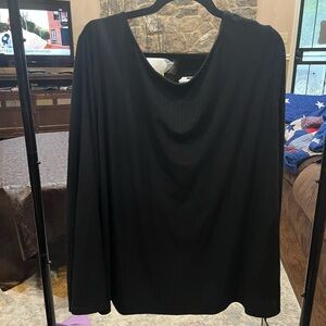 NWT Who what wear black ribbed long sleeve tee size 3x